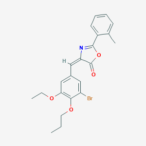 molecular formula C22H22BrNO4 B335178 4-(3-bromo-5-ethoxy-4-propoxybenzylidene)-2-(2-methylphenyl)-1,3-oxazol-5(4H)-one 