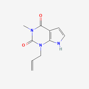 1H-Pyrrolo(2,3-d)pyrimidine-2,4(3H,7H)-dione, 1-allyl-3-methyl-