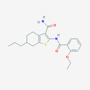 molecular formula C21H26N2O3S B335180 2-[(2-Ethoxybenzoyl)amino]-6-propyl-4,5,6,7-tetrahydro-1-benzothiophene-3-carboxamide 