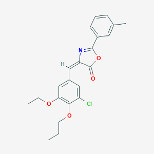 molecular formula C22H22ClNO4 B335181 4-(3-chloro-5-ethoxy-4-propoxybenzylidene)-2-(3-methylphenyl)-1,3-oxazol-5(4H)-one 