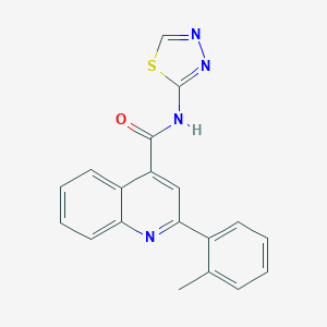 molecular formula C19H14N4OS B335182 2-(2-methylphenyl)-N-(1,3,4-thiadiazol-2-yl)quinoline-4-carboxamide 