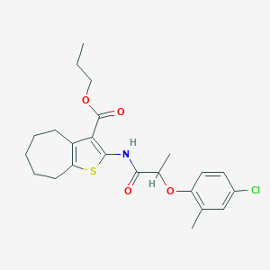 molecular formula C23H28ClNO4S B335183 propyl 2-{[2-(4-chloro-2-methylphenoxy)propanoyl]amino}-5,6,7,8-tetrahydro-4H-cyclohepta[b]thiophene-3-carboxylate 