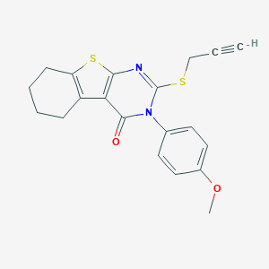 molecular formula C20H18N2O2S2 B335184 3-(4-methoxyphenyl)-2-(2-propynylsulfanyl)-5,6,7,8-tetrahydro[1]benzothieno[2,3-d]pyrimidin-4(3H)-one 