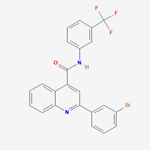 molecular formula C23H14BrF3N2O B335192 2-(3-bromophenyl)-N-[3-(trifluoromethyl)phenyl]quinoline-4-carboxamide 