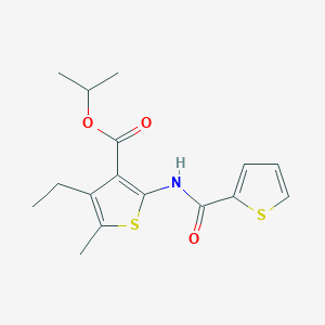 molecular formula C16H19NO3S2 B335194 Propan-2-yl 4-ethyl-5-methyl-2-(thiophene-2-carbonylamino)thiophene-3-carboxylate 