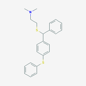 molecular formula C23H25NS2 B033520 N,N-Dimethyl-2-((alpha-phenyl-p-(phenylthio)benzyl)thio)ethylamine CAS No. 102559-50-2