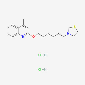 molecular formula C19H28Cl2N2OS B3352004 Thiazolidine, 3-(6-(4-methyl-2-quinolyloxy)hexyl)-, dihydrochloride CAS No. 41288-25-9