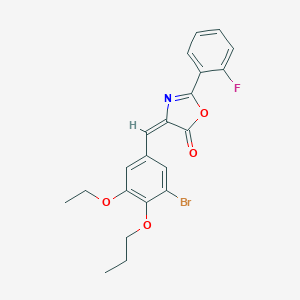 molecular formula C21H19BrFNO4 B335219 4-(3-bromo-5-ethoxy-4-propoxybenzylidene)-2-(2-fluorophenyl)-1,3-oxazol-5(4H)-one 
