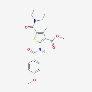 molecular formula C20H24N2O5S B335221 Methyl 5-[(diethylamino)carbonyl]-2-[(4-methoxybenzoyl)amino]-4-methyl-3-thiophenecarboxylate 