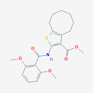 molecular formula C21H25NO5S B335222 Methyl 2-[(2,6-dimethoxybenzoyl)amino]-4,5,6,7,8,9-hexahydrocycloocta[b]thiophene-3-carboxylate 