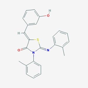 molecular formula C24H20N2O2S B335223 5-(3-Hydroxybenzylidene)-3-(2-methylphenyl)-2-[(2-methylphenyl)imino]-1,3-thiazolidin-4-one 
