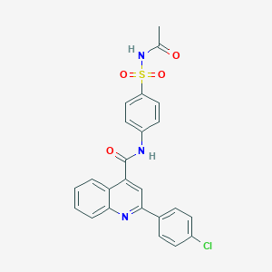 molecular formula C24H18ClN3O4S B335227 N-[4-(acetylsulfamoyl)phenyl]-2-(4-chlorophenyl)quinoline-4-carboxamide 