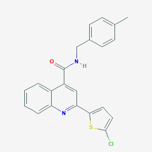 molecular formula C22H17ClN2OS B335229 2-(5-chloro-2-thienyl)-N-(4-methylbenzyl)-4-quinolinecarboxamide 