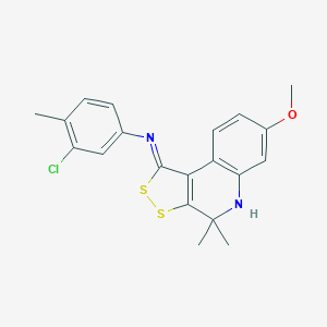 molecular formula C20H19ClN2OS2 B335231 3-chloro-N-(7-methoxy-4,4-dimethyl-4,5-dihydro-1H-[1,2]dithiolo[3,4-c]quinolin-1-ylidene)-4-methylaniline 