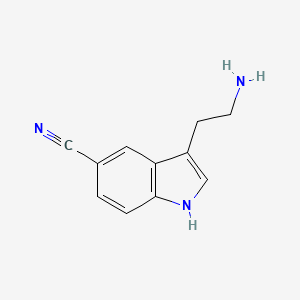 molecular formula C11H11N3 B3352321 5-Cyanotryptamine CAS No. 46276-24-8