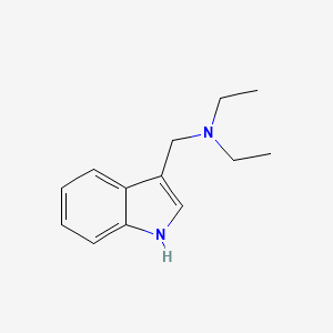 molecular formula C13H18N2 B3352332 Indole, 3-((diethylamino)methyl)- CAS No. 46397-90-4