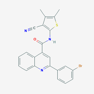 molecular formula C23H16BrN3OS B335238 2-(3-bromophenyl)-N-(3-cyano-4,5-dimethylthiophen-2-yl)quinoline-4-carboxamide 