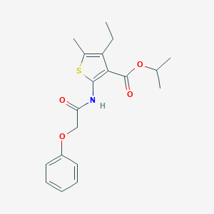 molecular formula C19H23NO4S B335244 Isopropyl 4-ethyl-5-methyl-2-[(phenoxyacetyl)amino]-3-thiophenecarboxylate 