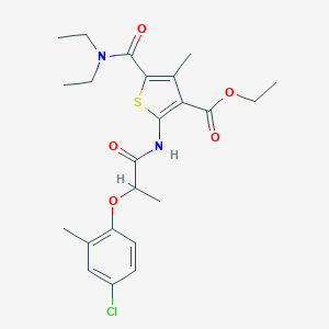 molecular formula C23H29ClN2O5S B335246 Ethyl 2-{[2-(4-chloro-2-methylphenoxy)propanoyl]amino}-5-(diethylcarbamoyl)-4-methylthiophene-3-carboxylate 