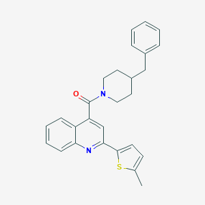 molecular formula C27H26N2OS B335251 4-[(4-Benzyl-1-piperidinyl)carbonyl]-2-(5-methyl-2-thienyl)quinoline 