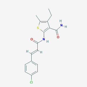 molecular formula C17H17ClN2O2S B335252 2-{[3-(4-Chlorophenyl)acryloyl]amino}-4-ethyl-5-methyl-3-thiophenecarboxamide 