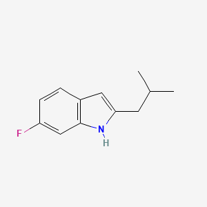 molecular formula C12H14FN B3352539 1H-Indole, 6-fluoro-2-(2-methylpropyl)- CAS No. 491601-36-6