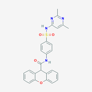 molecular formula C26H22N4O4S B335254 N-{4-[(2,6-dimethylpyrimidin-4-yl)sulfamoyl]phenyl}-9H-xanthene-9-carboxamide 