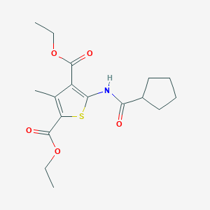 molecular formula C17H23NO5S B335259 Diethyl 5-[(cyclopentylcarbonyl)amino]-3-methylthiophene-2,4-dicarboxylate 