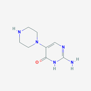 molecular formula C8H13N5O B3352616 2-Amino-5-(piperazin-1-yl)pyrimidin-4(3H)-one CAS No. 500596-24-7
