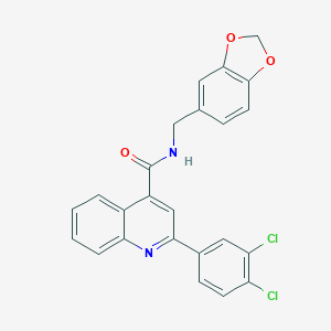 molecular formula C24H16Cl2N2O3 B335262 N-(1,3-benzodioxol-5-ylmethyl)-2-(3,4-dichlorophenyl)quinoline-4-carboxamide 