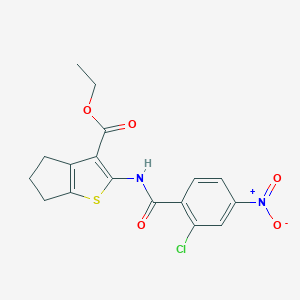 molecular formula C17H15ClN2O5S B335266 ethyl 2-({2-chloro-4-nitrobenzoyl}amino)-5,6-dihydro-4H-cyclopenta[b]thiophene-3-carboxylate 