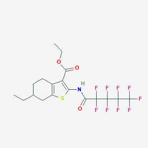 molecular formula C18H18F9NO3S B335267 Ethyl 6-ethyl-2-[(2,2,3,3,4,4,5,5,5-nonafluoropentanoyl)amino]-4,5,6,7-tetrahydro-1-benzothiophene-3-carboxylate 