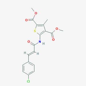 molecular formula C18H16ClNO5S B335268 Dimethyl 5-{[3-(4-chlorophenyl)acryloyl]amino}-3-methyl-2,4-thiophenedicarboxylate 