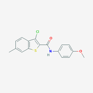 molecular formula C17H14ClNO2S B335269 3-chloro-N-(4-methoxyphenyl)-6-methyl-1-benzothiophene-2-carboxamide 