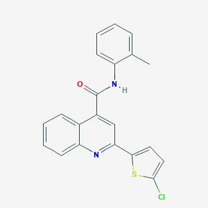 molecular formula C21H15ClN2OS B335271 2-(5-chlorothiophen-2-yl)-N-(2-methylphenyl)quinoline-4-carboxamide 