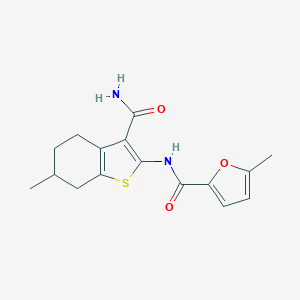 molecular formula C16H18N2O3S B335273 N-(3-carbamoyl-6-methyl-4,5,6,7-tetrahydro-1-benzothiophen-2-yl)-5-methylfuran-2-carboxamide 