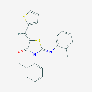 molecular formula C22H18N2OS2 B335282 3-(2-Methylphenyl)-2-[(2-methylphenyl)imino]-5-(2-thienylmethylene)-1,3-thiazolidin-4-one 