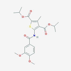 molecular formula C22H27NO7S B335284 Diisopropyl 5-[(3,4-dimethoxybenzoyl)amino]-3-methyl-2,4-thiophenedicarboxylate 
