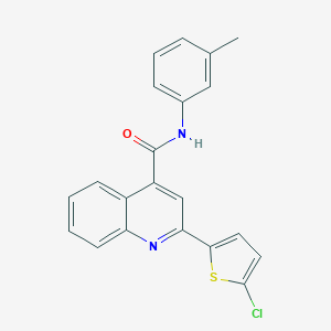 molecular formula C21H15ClN2OS B335287 2-(5-chlorothiophen-2-yl)-N-(3-methylphenyl)quinoline-4-carboxamide 