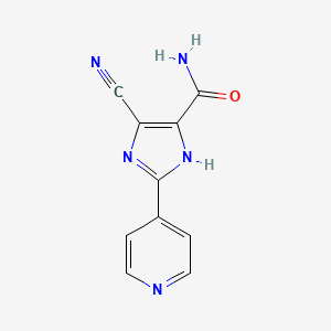 molecular formula C10H7N5O B3352873 4-Cyano-2-(pyridin-4-yl)-1H-imidazole-5-carboxamide CAS No. 51294-33-8