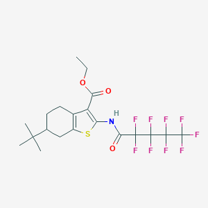 molecular formula C20H22F9NO3S B335293 Ethyl 6-tert-butyl-2-[(2,2,3,3,4,4,5,5,5-nonafluoropentanoyl)amino]-4,5,6,7-tetrahydro-1-benzothiophene-3-carboxylate 