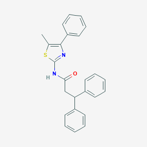 molecular formula C25H22N2OS B335297 N-(5-methyl-4-phenyl-1,3-thiazol-2-yl)-3,3-diphenylpropanamide 