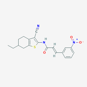 molecular formula C20H19N3O3S B335300 N-(3-cyano-6-ethyl-4,5,6,7-tetrahydro-1-benzothien-2-yl)-3-{3-nitrophenyl}acrylamide 
