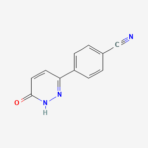 molecular formula C11H7N3O B3353027 4-(6-Oxo-1,6-dihydropyridazin-3-yl)benzonitrile CAS No. 52240-10-5