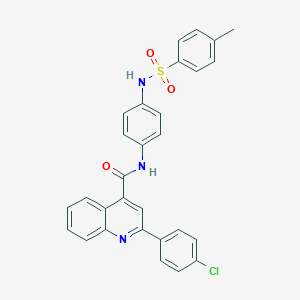 molecular formula C29H22ClN3O3S B335305 2-(4-chlorophenyl)-N-(4-{[(4-methylphenyl)sulfonyl]amino}phenyl)-4-quinolinecarboxamide 