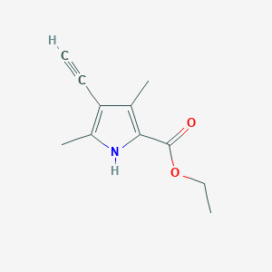 molecular formula C11H13NO2 B3353088 ethyl 4-ethynyl-3,5-dimethyl-1H-pyrrole-2-carboxylate CAS No. 52649-03-3