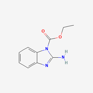 molecular formula C10H11N3O2 B3353125 1H-Benzimidazole-1-carboxylic acid, 2-amino-, ethyl ester CAS No. 52938-06-4