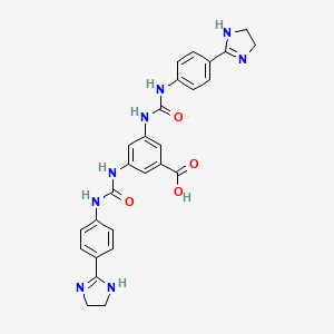 molecular formula C27H26N8O4 B3353136 3,5-Bis(((4-(4,5-dihydro-1H-imidazol-2-yl)anilino)carbonyl)amino)benzoic acid CAS No. 5300-56-1