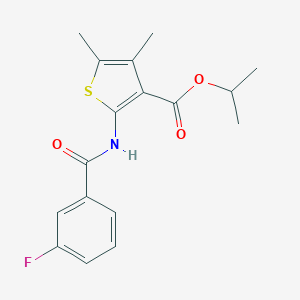 molecular formula C17H18FNO3S B335314 Isopropyl 2-[(3-fluorobenzoyl)amino]-4,5-dimethyl-3-thiophenecarboxylate 