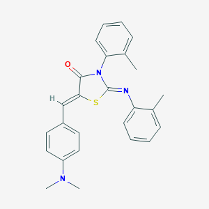 molecular formula C26H25N3OS B335315 5-[4-(Dimethylamino)benzylidene]-3-(2-methylphenyl)-2-[(2-methylphenyl)imino]-1,3-thiazolidin-4-one 